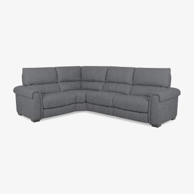 Furniture Village Nixon Fabric Left Hand Facing Corner Power Recliner Sofa - Gun Metal