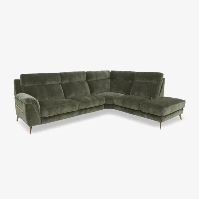 Furniture Village Eclipse Fabric Right Hand Facing Corner Sofa with Chaise End Storage