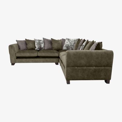 Furniture Village Ariana Large Fabric Pillow Back Corner Sofa - Sage
