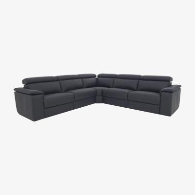 Furniture Village Nicoletti Italia - Davide Large Leather Corner Sofa - Torello Blu