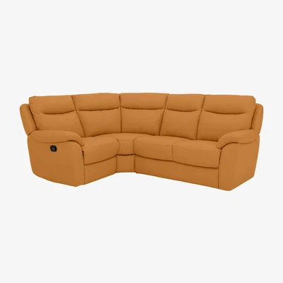 Furniture Village Snug Compact Leather Corner Sofa- World of Leather