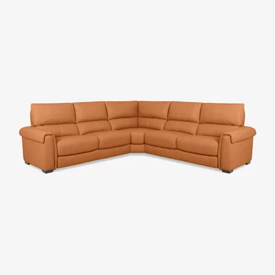 Furniture Village Nixon NC Leather Large Corner Sofa - NC Honey Yellow
