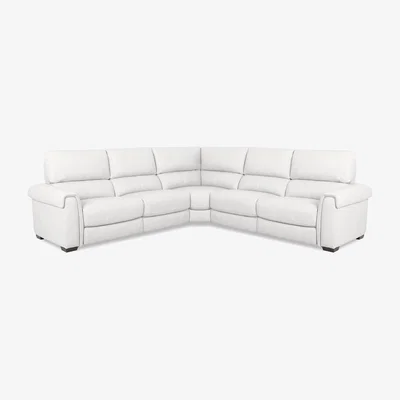 Furniture Village Nixon BV Leather Large Left Hand Facing Corner Sofa with Power Recliner - BV Star White