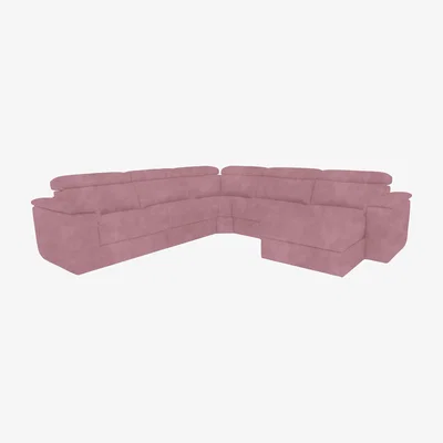 Furniture Village Nicoletti Italia - Davide Large Fabric Right Hand Facing Corner Sofa with Chaise End - Selma Rosa