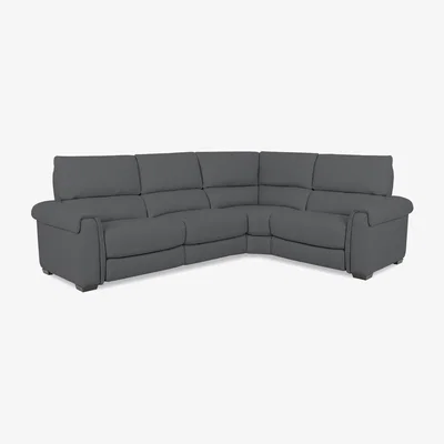 Furniture Village Nixon Fabric Right Hand Facing Corner Power Recliner Sofa - R20 Pewter