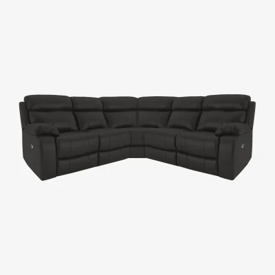 Furniture Village World of Leather - Moreno Leather Manual Recliner Corner Sofa - Shale Grey