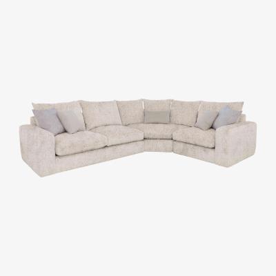 Furniture Village Boutique Pandora Small Right Hand Facing Corner Fibre Fill Sofa - Denby Ivory