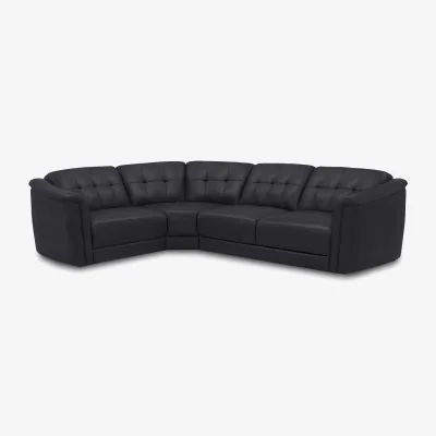 Furniture Village Monarch Small Leather Left Hand Facing Corner Sofa - Lavender
