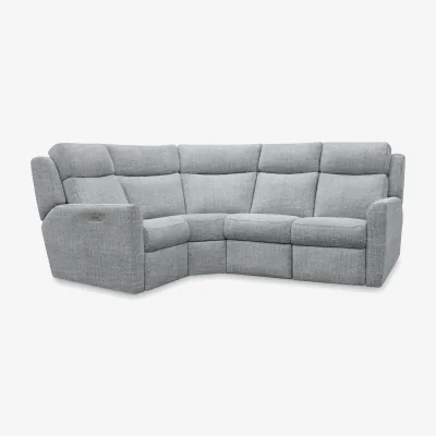 Furniture Village G Plan - Wren Small Fabric Corner Sofa with Power Recliner - Beach Duck Egg