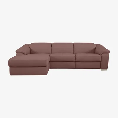 Furniture Village Nicoletti - Galileo Leather Chaise End Sofa - Pink