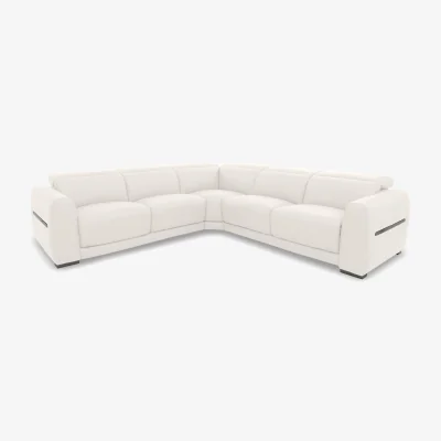 Furniture Village World of Leather - Edison Large Leather Corner Sofa - Star White