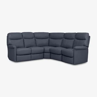 Furniture Village Compact Collection Lille Large NC Leather Corner Sofa - NC Ocean Blue