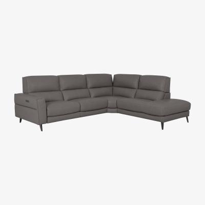 Furniture Village Axel Fabric Right Hand Facing Chaise End Power Recliner Sofa - Elephant