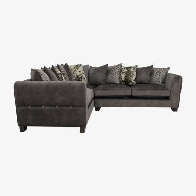 Furniture Village Ariana Small Fabric Pillow Back Corner Sofa - Grey