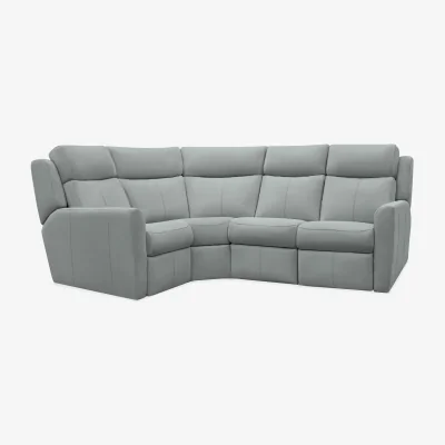 Furniture Village G Plan - Wren Small Leather Left Hand Facing Corner Sofa - Cambridge Grey