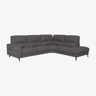 Furniture Village Axel Fabric Right Hand Facing Chaise End Power Recliner Sofa - Iron