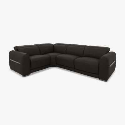 Furniture Village World of Leather - Edison Small Leather Left Hand Facing Corner Sofa - Dark Chocolate
