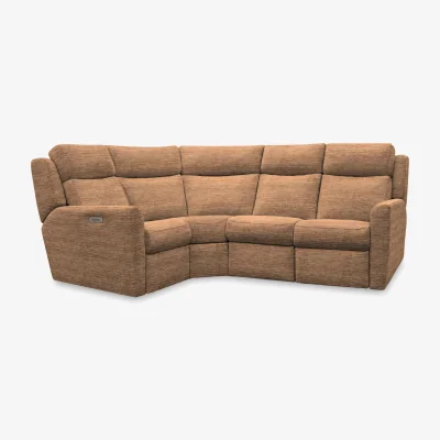 Furniture Village G Plan - Wren Small Fabric Corner Sofa with Power Recliner - Victoria Ginger