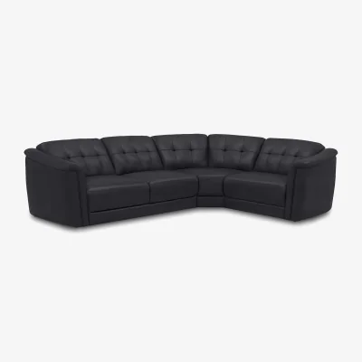 Furniture Village Monarch Small Leather Right Hand Facing Corner Sofa - Lavender