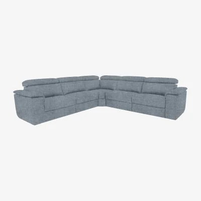 Furniture Village Nicoletti - Davide Large Fabric Corner Sofa - Baby Blue