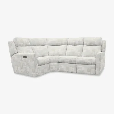 Furniture Village G Plan - Wren Small Fabric Power Recliner Left Hand Facing Corner Sofa with Power Headrests and Power Lumbar - Lydia Blush