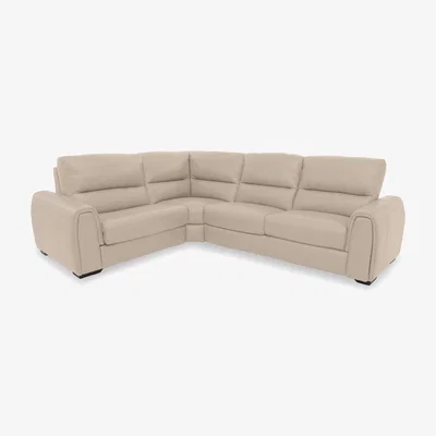 Furniture Village Flex BV Leather Small Left Hand Facing Corner Sofa - BV Pebble