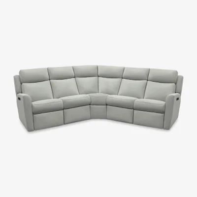 Furniture Village G Plan - Wren Large Fabric Power Recliner Corner Sofa with Power Headrests and Power Lumbar - Stingray Charcoal