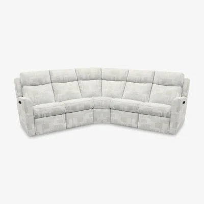 Furniture Village G Plan - Wren Large Fabric Power Recliner Corner Sofa with Power Headrests and Power Lumbar - Lydia Blush