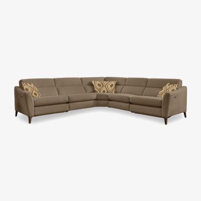 Furniture Village Moderna Large Power Recliner Corner Sofa with Power Telescopic Headrests
