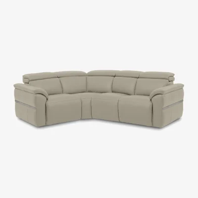 Furniture Village Dolomite Small Leather Left Hand Facing Corner Sofa