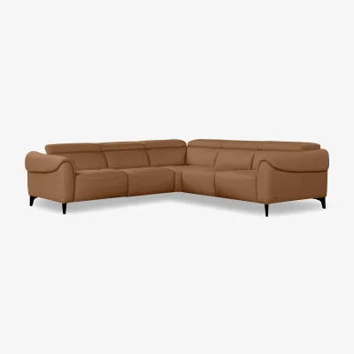 Furniture Village Nicoletti - Nicole Large Leather Corner Sofa - Cognac