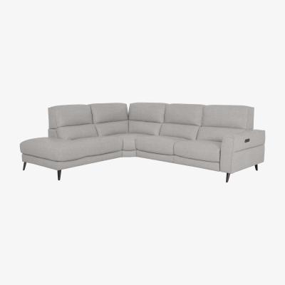 Furniture Village Axel Fabric Left Hand Facing Chaise End Power Recliner Sofa - R23 Silver Grey