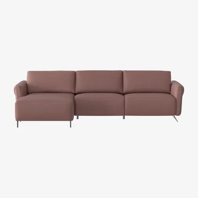 Furniture Village Nicoletti - Bella Leather Chaise Sofa - Pink