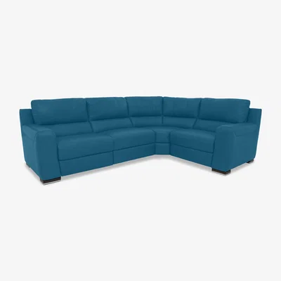 Furniture Village Viali Leather Right Hand Facing Corner Sofa with Power Recliner
