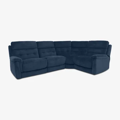 Furniture Village Springer Fabric Right Hand Facing Corner Sofa - R330 Steel Blue