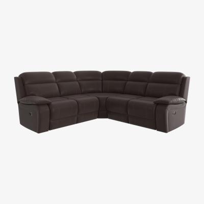 Furniture Village Moreno Leather Corner Sofa with Power Recliner - Teak