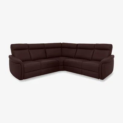 Furniture Village Dublin Leather Large Corner Sofa - Burgundy