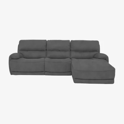 Furniture Village Link Fabric Power Recliner Right Hand Facing Corner Chaise Sofa with Power Headrests - Graphite