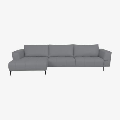 Furniture Village Domicil - Lawson Leather Left Hand Facing Chaise End Sofa - NP Paloma Grey