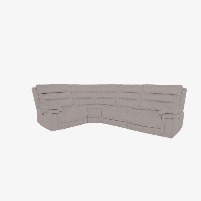 Furniture Village Berlin Modular Fabric Power Recliner Left Hand Facing Corner Sofa - Rosy Light Grey