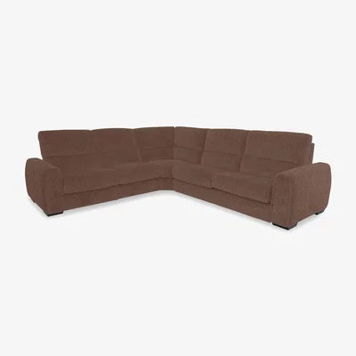 Furniture Village Flex Fabric Large Power Recliner Corner Sofa with Storage Arms - Hazelnut