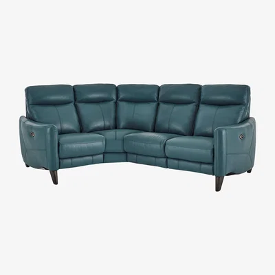 Furniture Village Compact Collection Petit Leather Corner Sofa- World of Leather