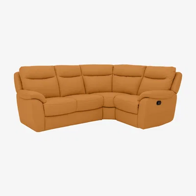 Furniture Village Snug Compact Leather Power Recliner Corner Sofa- World of Leather