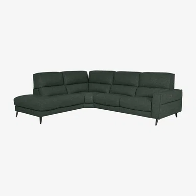 Furniture Village Axel Fabric Left Hand Facing Chaise End Power Recliner Sofa - Moss Green