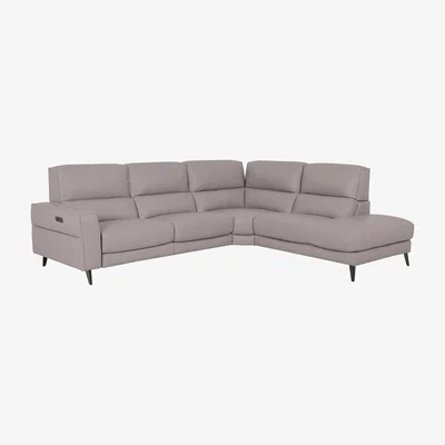 Furniture Village Axel Fabric Right Hand Facing Chaise End Power Recliner Sofa - Feather