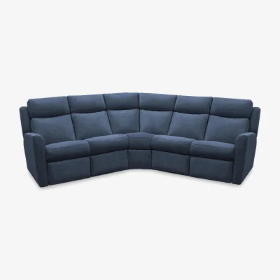 Furniture Village G Plan - Wren Large Fabric Corner Sofa with Power Recliner - Stingray Indigo