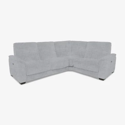 Furniture Village Saffron Small Fabric Right Hand Facing Corner Sofa with Power Recliner - Dove Grey
