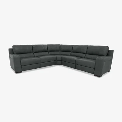 Furniture Village Viali Leather Large Corner Sofa with Power Recliner