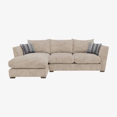 Furniture Village Nautical Small 3 Seater Classic Back Chaise Sofa - Cream