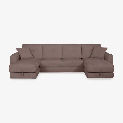 Furniture Village Nest Large Fabric U-Shaped Corner Sofa with Double Storage Chaises